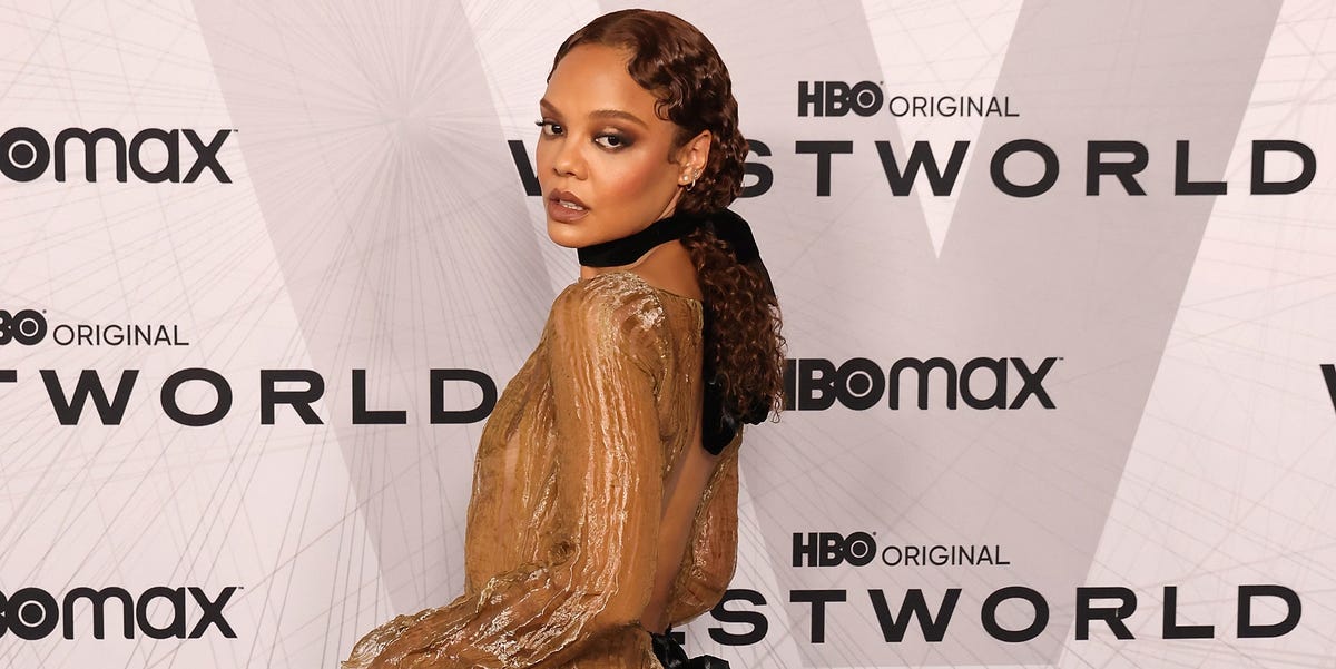 Tessa Thompson Is Ethereal in an Iridescent Nude Gown at ‘Westworld’ Season 4 Premiere